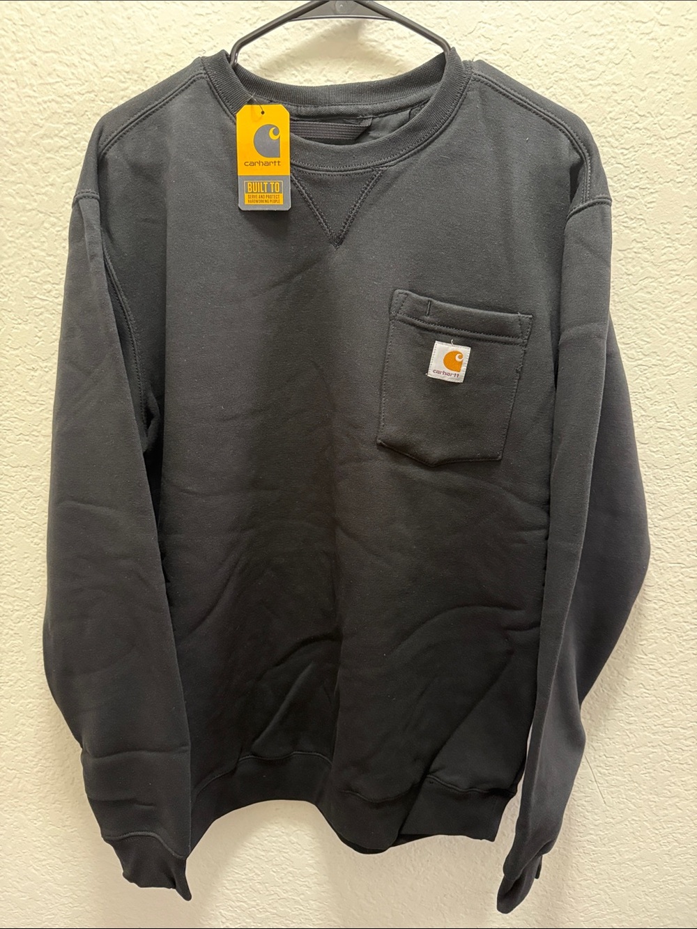 NWT Carhartt Black Pocket Crewneck Pullover Sweatshirt